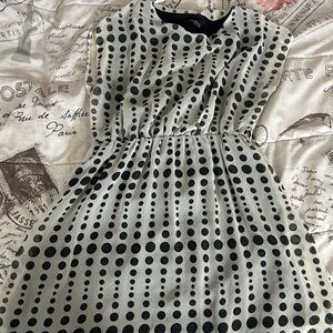 Atmosphere Black and Cream Polka Dot Midi Dress